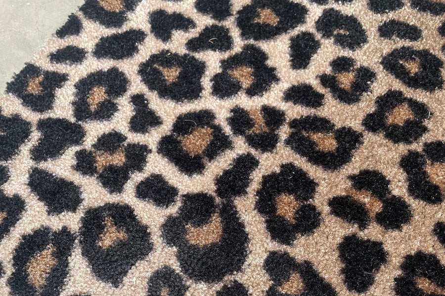 Panterprint deurmat, detail