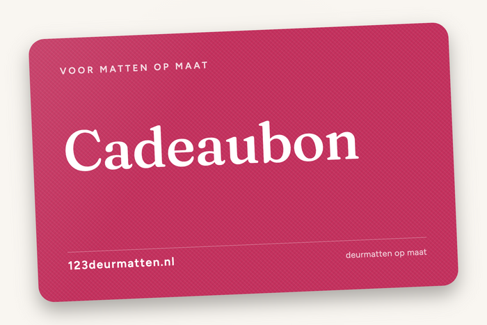 Digitale cadeaubon van 123deurmatten.nl voor een deurmat op maat