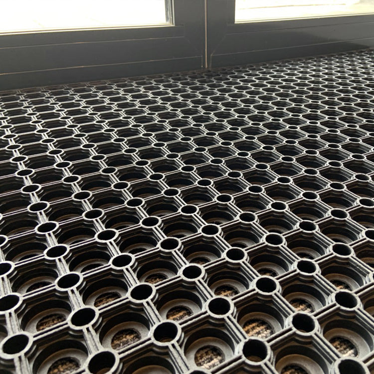 Rubberringmat zwart, detail