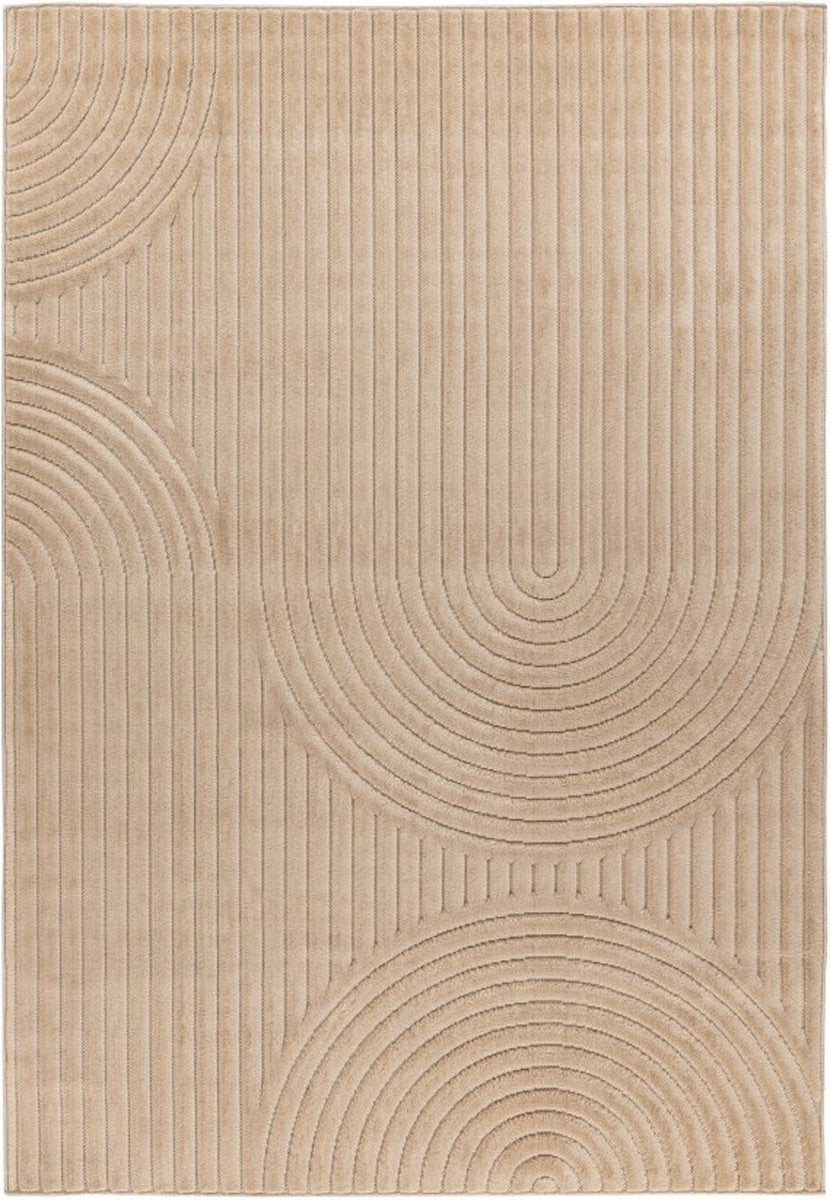 Vloerkleed Japandi beige, bovenaanzicht