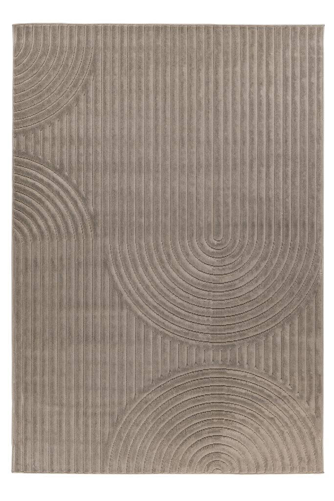 Vloerkleed Japandi taupe, bovenaanzicht