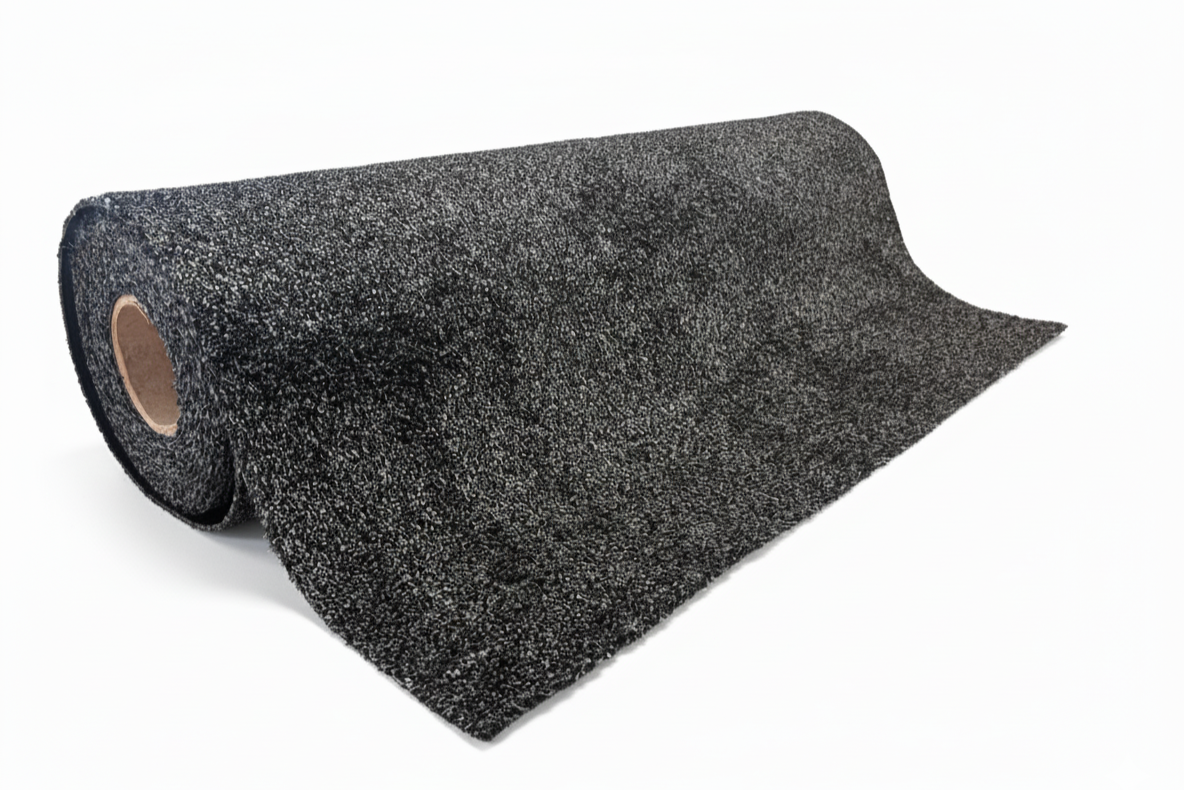 Weekmakervrije droogloopmat op maat antraciet op rol